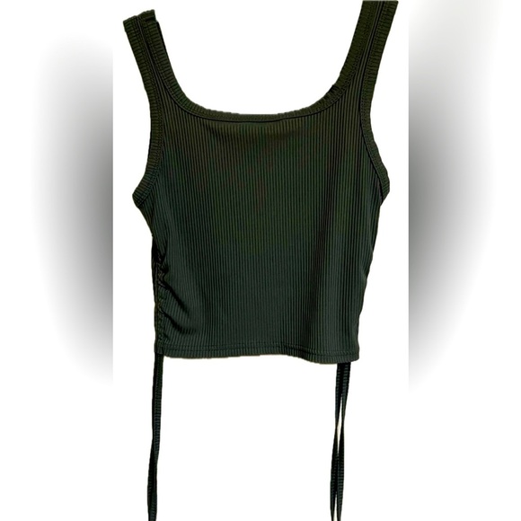SHEIN EZwear Solid Drawstring Crop Tank Top - Picture 1 of 5